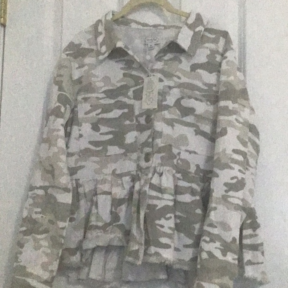 MUD PIE Peplum Style Denim Jacket